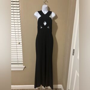 Elegant Black Cutout Maxi Dress